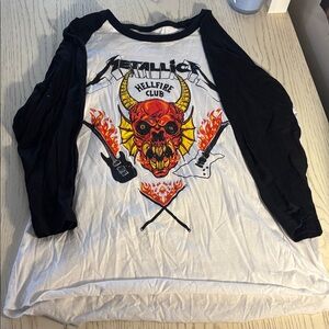 Netflix Stranger Things x Metallica Black and White Tee